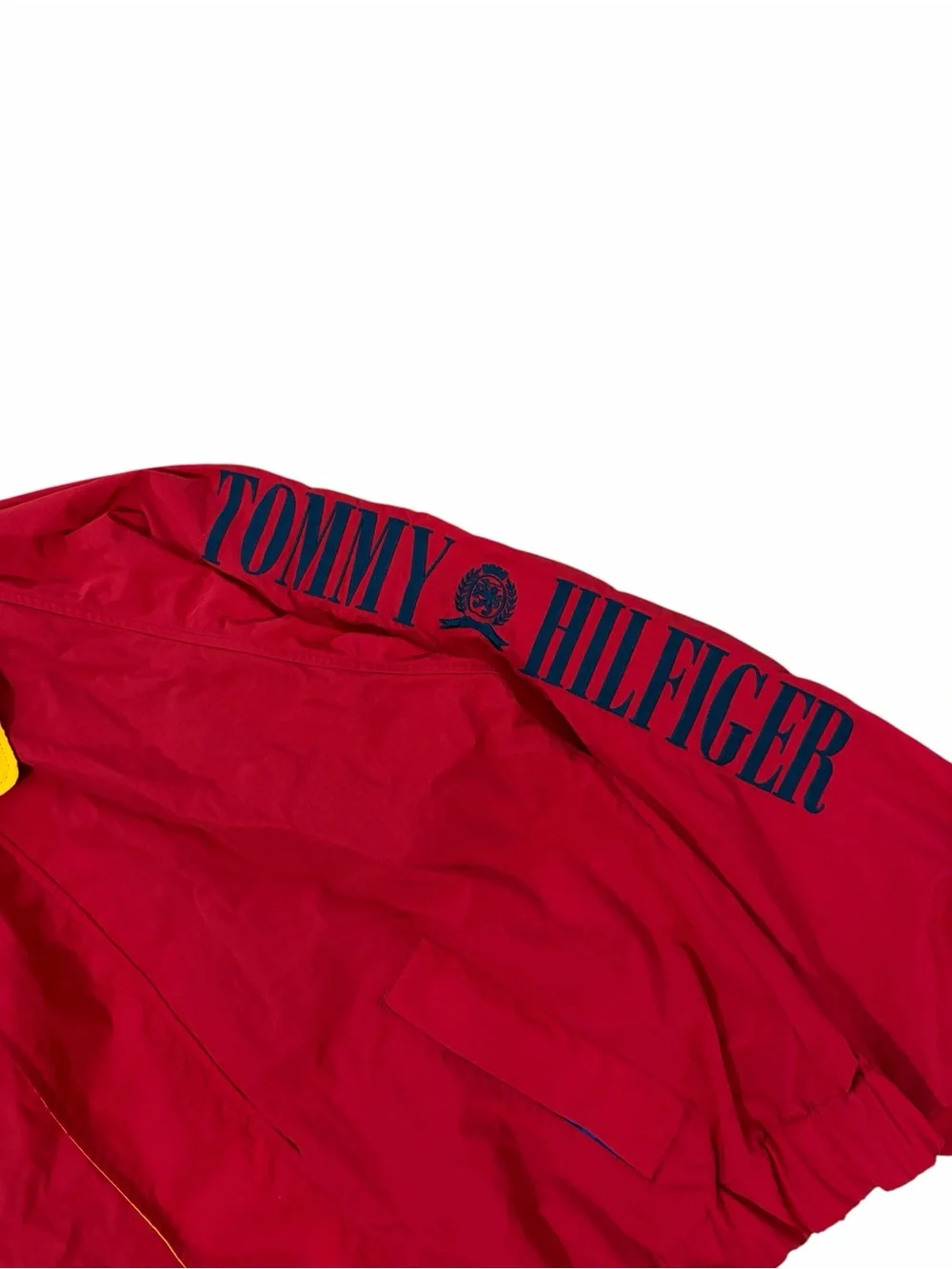 VTG Tommy Hilfiger Nylon Windbreaker Sailing Jacket Mens 2XL Red 90s Spell Out